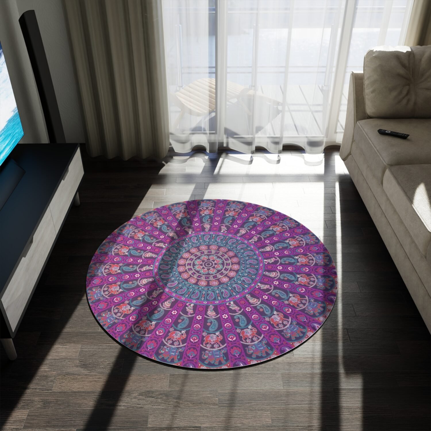Bohemian Mandala Round Rug - Image 4
