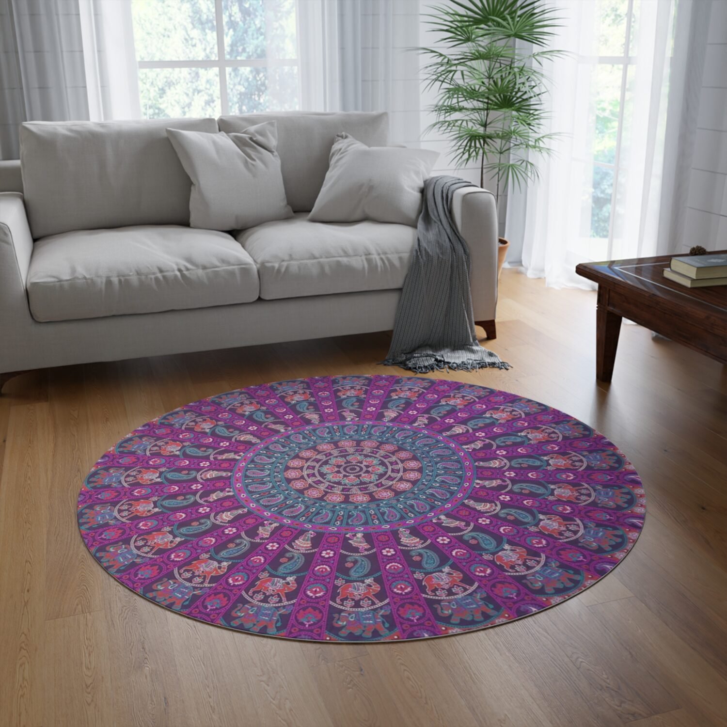 Bohemian Mandala Round Rug