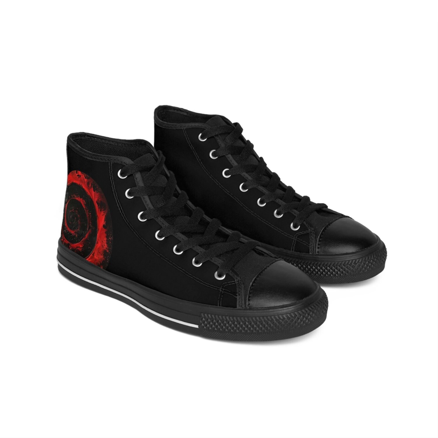 Men's Classic Sneakers with Spiral Design - Urban Footwear, Stylish Sneakers, Trendy High Tops, Unique Casual Shoes, Gift for Him - Image 2