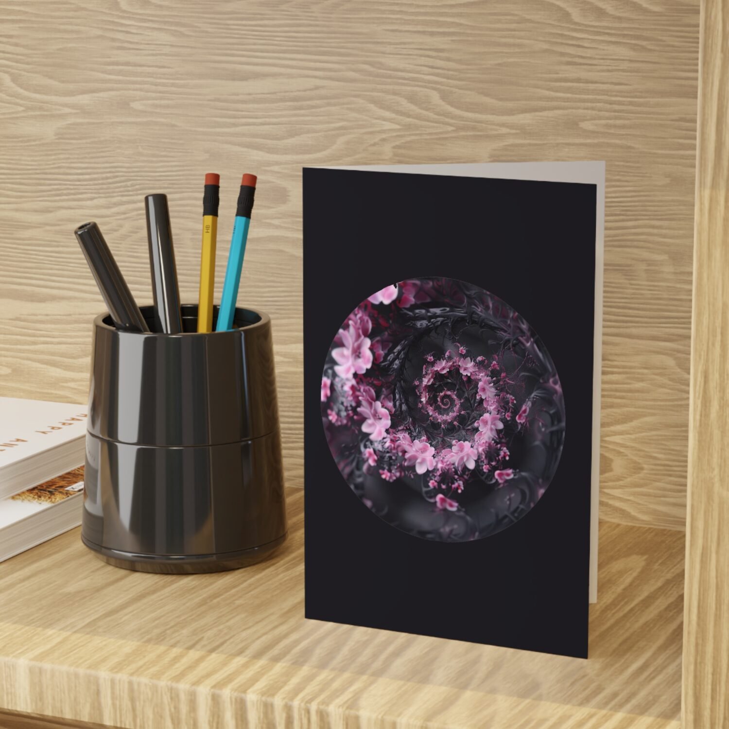 Elegant Floral Spiral Greeting Cards