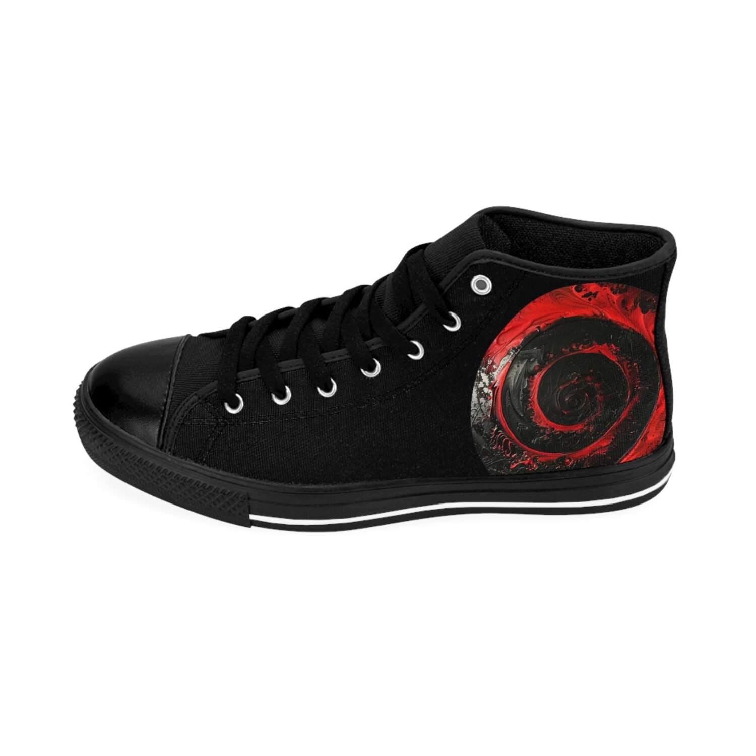 Men's Classic Sneakers with Spiral Design - Urban Footwear, Stylish Sneakers, Trendy High Tops, Unique Casual Shoes, Gift for Him - Image 4