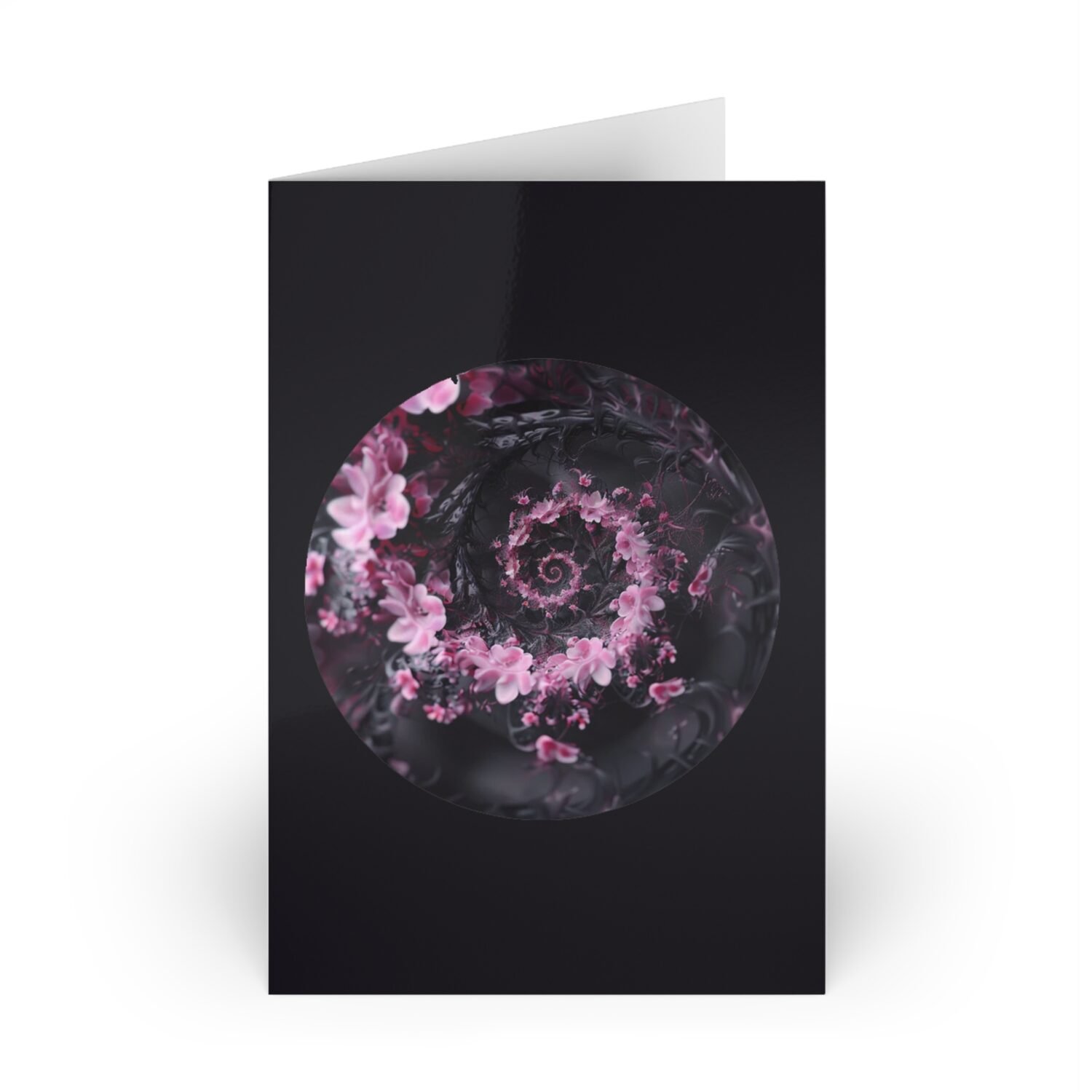 Elegant Floral Spiral Greeting Cards - Image 2